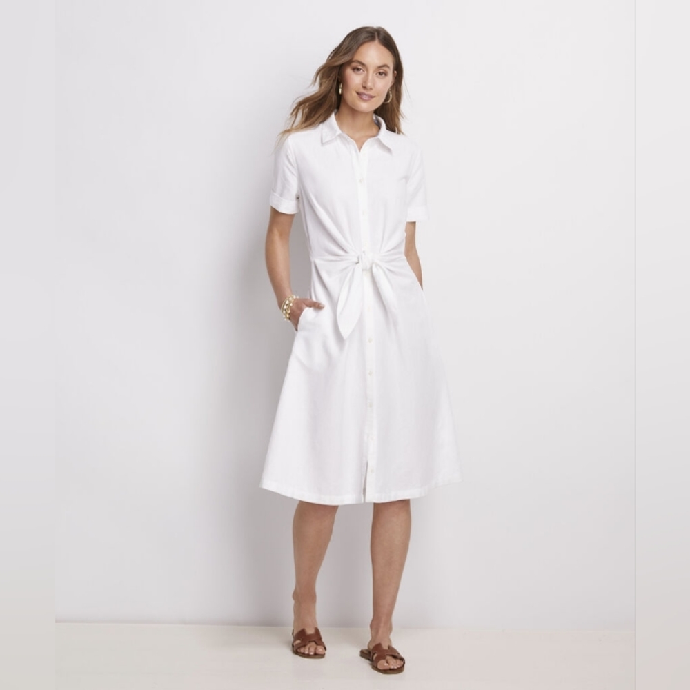 {Vineyard Vines} Westerly Tie-Front Linen Dress